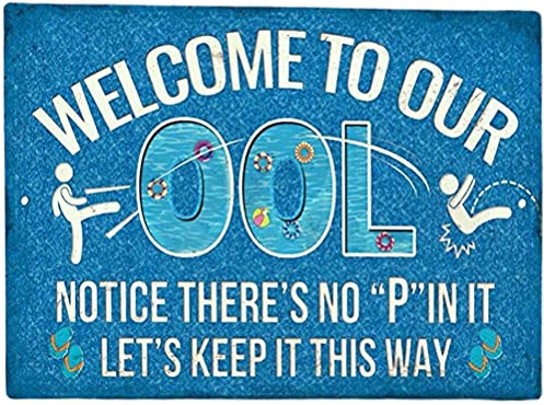 Lybring Poolregeln-Schild, Dekoration, lustiges Poolregel-Schild, Schwimmbad-Schild, Warnschild, Pool-Sicherheitsschild, Metallschild Pool, Party-Dekoration