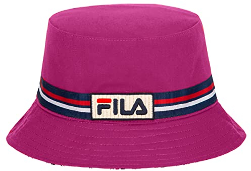 Fila Unisex Cotton Twill Reversible Bucket Hat (Festival Fuchsia)