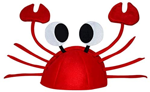 SIQITECHUK Crab Hat Adjustable Red Lobster Crab Costume Cap Funny Christmas Hats Cute Animal Fancy Dress Hats Novelty Cosplay Party Hat Headwear for Adult Halloween Christmas Party Decoration