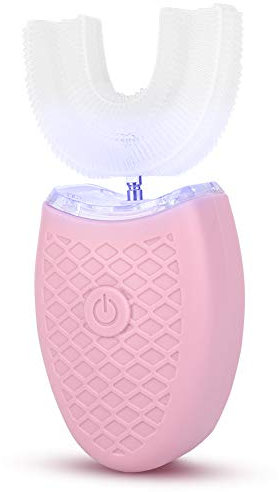 Cepillo de Dientes Eléctrico en Forma de U para Adultos Cepillos de Dientes Ultrasónicos en Forma de U para Blanquear los Dientes Limpieza Bucal de 360 °, Carga USB Luz LED a Prueba de Agua