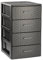 AC - Cajonera de Ordenación Modelo Rattan - 4 Niveles - Torre de almacenaje Multiusos, Organizador Auxiliar, Almacenamiento, baño - 61,5 x 36,5 x 36,5 cm - Color Antracita