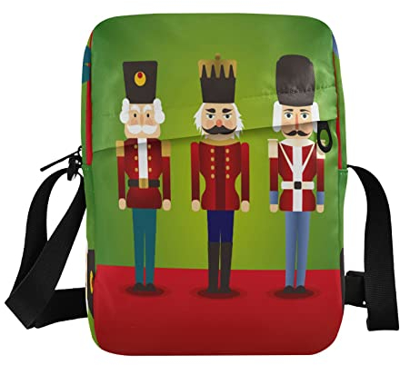 Christmas Nutcracker Crossbody Bag - Small Casual Messenger Shoulder Bag Handbag Cell Phone Pouch Purse for Women Men Kids, Multicoloured, One Size