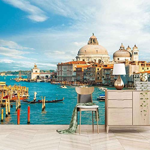 Wandbild Tapete, 3D Landschaft Der Wasserstadt Venedig Selbstklebende Tapete Zum Abziehen Und Aufkleben Für Wohnzimmer, Schlafzimmer, Tv-Hintergrund, Büro, Restaurant, M 140 (Breite) x 70 (Höhe) cm