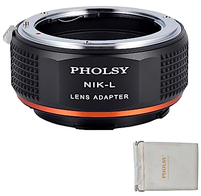 PHOLSY Anello Adattatore Compatibile con Obiettivo Nikon F AI AIS AF AF-I AF-S Mount su Leica L Mount Corpo Fotocamera Compatibile con Leica SL2, SL2-S, CL, TL2, Lumix S5, S1, BS1H, SIGMA fp, fp L