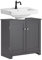 SoBuy Meuble sous-Lavabo à 2 étages et 2 Portes Meuble de Rangement de Salle de Bain - L60cm x P30cm x H60cm, BZR18-II-DG