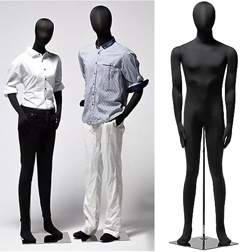 Schneiderpuppe Weiblich Groß Weiblich Männlich Männchen Schwarz Flexibel Biegbar Nähpuppe, Ganzer Körper Anheftbar Schneiderin Kleid Form, Verstellbare Arme & Biegsame Beine, Ständer Aus Metall ( Size