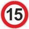 pubblimania Pubblimania Vitesse maximale 15 Km Horaires signalisation routière panneau en aluminium métal rond épais 3 mm pour extérieur Ø 30(Vitesse maximale 15 Km Heures)