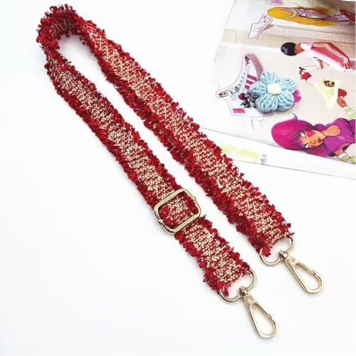Verstellbarer Schultergurt für Taschen Rot, Taschengurte zum Wechseln, Taschengurt Breit mit Karabiner Gold, 70-130 cm Tragegurt Tasche für Damen Schulterriemen, Handtasche, 3cm, 1401