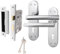 EAI Chrome Door Handle Key Lock Set | 1 Pair of Polished Chrome Internal T-Bar Handles on Backplate with Sash Lock (64mm) & Keys | Oliena Range