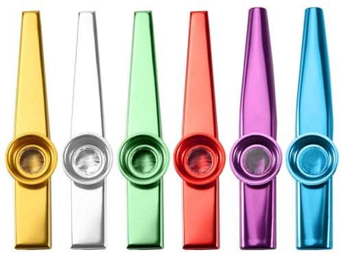 Steowsey Set Von 6 Farben Metall Kazoo Musikinstrumente Guter Begleiter für eine Gitarre Ukulele GroßEs Geschenk für Kinder Musikliebhaber