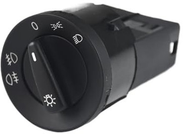 akddaf Interruptor de control de faros delanteros, perilla de luz antiniebla, compatible con VW, Bora, Golf 4, POLO 9n, Beetle, PASSAT B5 (1998-2004) Interruptor de activación de la luz antiniebla