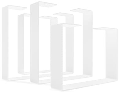 HEVVA 1x Couchtischbein/Bankbein - Turin - U-Form (30x43 cm, Weiß) | Couchtischgestell, DIY-Couchtisch, Bankgestell für den Innen- und Außenbereich, Bankbeine aus Metall, Couchtischkufen