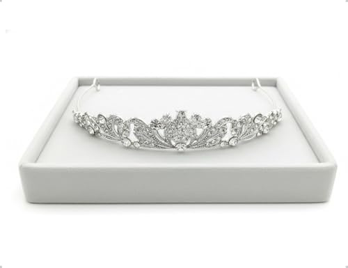 OHYANYAO Königin Krone Dekoration,Hochzeit Silberne Strasskrone,Prinzessin Tiara,Geburtstag Diadem für Damen,Geeignet für Geburtstage,Hochzeiten,Partys