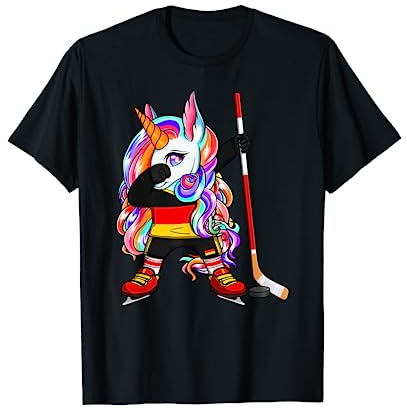 Dabbing Einhorn Deutschland Eishockey Fans Trikot Wintersport T-Shirt