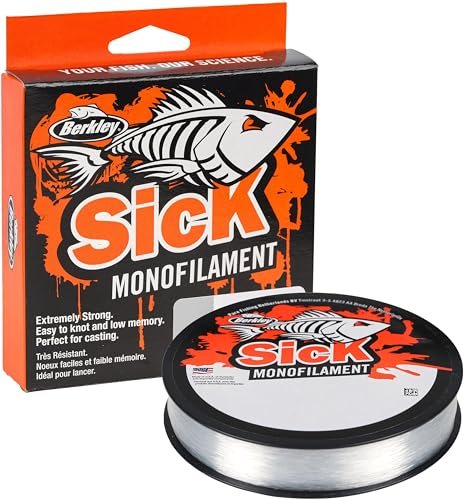 Berkley Sick Nylon Fishing Line - Strong Tension Monofilament Fishing Wire, Low Stretch, Low Memory, Abrasion Resistant And Perfect For Freshwater and Saltwater Sea Fishing