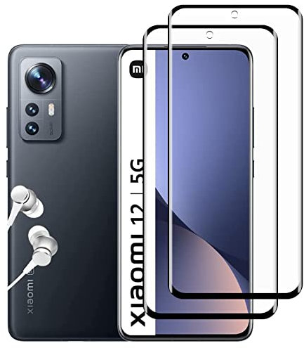 [2 pièces] KELOLIN Verre Trempé Protection Ecran compatible avec Xiaomi 12 / 12X [sans Bulles, HD Anti Rayures, 3D Couverture Complète] Dureté 9H Protection Ecran Pour Xiaomi 12 / 12X