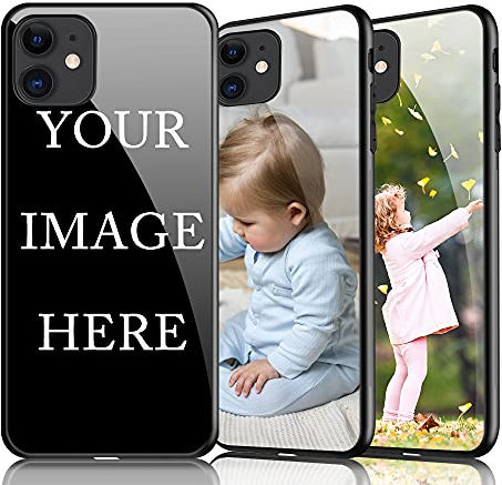 AnNengJing Personalized Photo Phone case for iPhone 11 6.1 Custom HD Glass Cover for iPhone 11 6.1 - Design Your Own Phone Case with Image Text and Logo