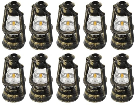 Kleine Laternen Für Draußen, 10 Stücke Hängend Klein Mini Laterne Zum Aufhängen Für Mikrolandschaft Ornament Weihnachtsfeier Dekorationen Bronze 5.5 * 4 * 2.5cm