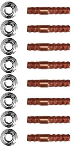 Lot de 8 Boulons de Collecteur D'échappement M8 1,25 Kit de Goujons Turbo Filetés 8 Mm en Alliage Métallique Résistant à la Haute Pression