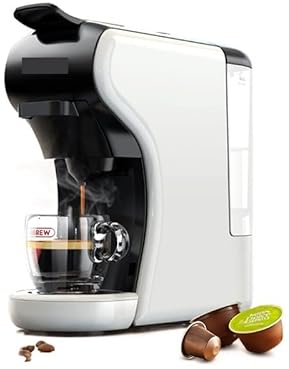 DieffematicKF Cafetera Cafetera de cápsulas múltiples 4 en 1 completamente automática con máquina de espuma de leche fría y caliente Espumador y amplificador;Juego de bandejas de plástico