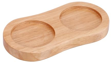 LEMLIT Salt and Pepper Mill Tray - Acacia Wood Pepper Grinder Rest, Dining Table Protector - Fits Pepper Mills with Inner Dia of 6 cm (Pepper and Salt Mills Not Included), 2283O1CZV8214SDA728IPP