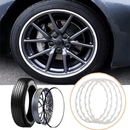 4er-Pack Felgenschutzringe Anti-Kollision und Anti-Kratzer Felgen Nabenschutzstreife, 16/17/18/19/20 Zoll Auto Felgenschutz, Auto-Schutzring, SchüTzen Sie Ihre Felge Vor HautausschläGen-18 INCH