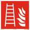 Schild Feuerleiter 150x150 mm Schild nach ISO7010 Kunststoffplatte