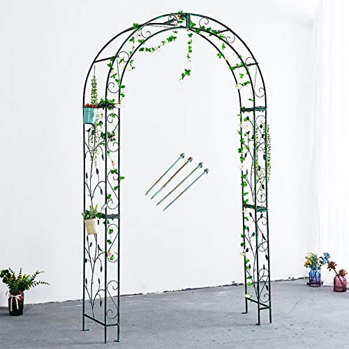 Rosenbogen Torbogen Rankhilfe Metall-Gartenlaube, Hochzeitsbogen, 220 cm hoch x 122 cm breit, Pergola-Gitter für den Außenbereich, ideal für Hinterhof, Rasen, Terrasse, Innenhof, Hochzeitsdekoratione