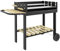 Outsunny Griglia per Barbecue a Carbonella ad Altezza Regolabile con 2 Griglie, 2 Ripiani e Rotelle, Barbecue da Giardino in Metallo e Legno di Pino, 113x53.5x82.5 cm, Nera
