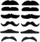 12 Stück Schnurrbart zum Ankleben,Fake Bart,Kinder Falscher,Fasching Klebe Schnauzer,80er Karneval Bärte Kleben,Brusthaartoupet Oberlippenbart Kostüm,Schnurbart,für Klebebart Erwachsene (A)