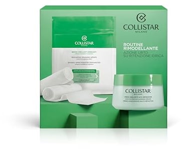 Collistar Set mit Körperpflege, umformende Routine, stoßdämpfende Wirkung auf Wasserretention, Schlankheitsbandagen + Schlankheitscreme mit hoher Definition, 400 ml