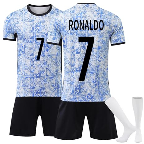 C7 Fußball Trikot, Hause/Auswärts Fußball Trikot Shorts Socken für Kinder/Erwachsener, Nr.7 Fussball Jersey Trainingsanzug Jungen Herren