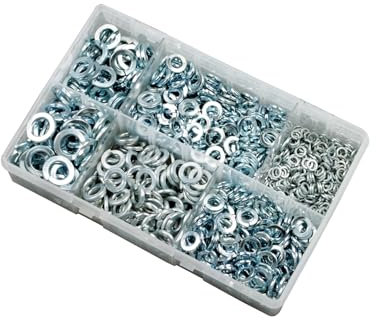 Zinc Plated Spring O-Rings Washers Imperial Rectangular Assorted Box 800pcs