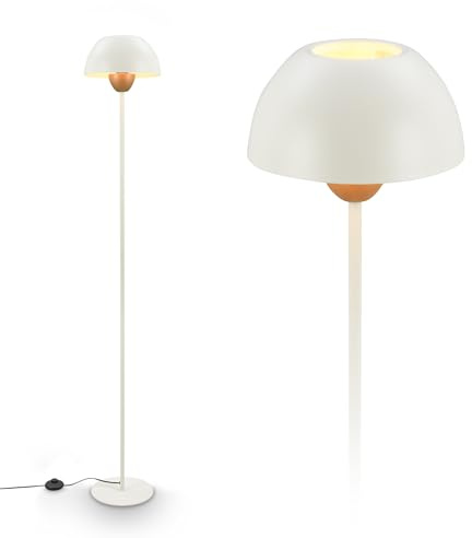 BRILONER - Stehlampe mit Fußtaster, E27 Fassung, max. 10W, Leselampe, Wohnzimmerlampe, Schlafzimmer Deko, Deckenfluter, Standleuchte, Stehleuchte, 25 x 156,5 cm (DxH), Coffee