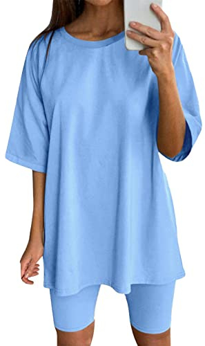 Generisch Zweiteilige Outfits für Damen, Kurzarm-Oberteile, Kurze Hosen, Laufen, Yoga, Sport-Sets