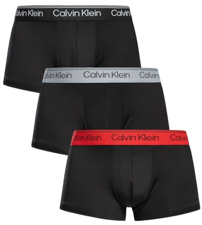 Calvin Klein Confezione da 3 Boxers Pantaloni Elasticizzati in Microfibra a Vita Bassa NB4409 da Uomo
