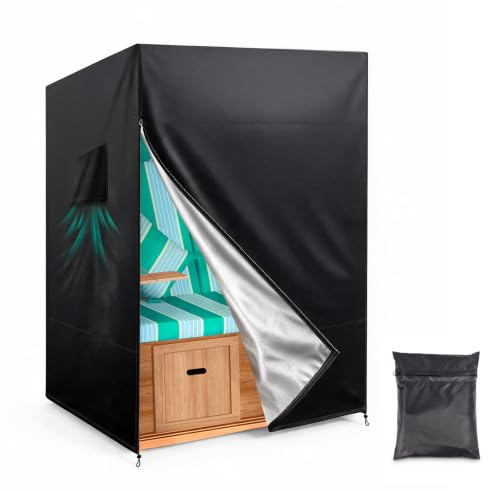 Strandkorb Schutzhülle Universal Strandkorbhülle 135x105x175cm | 420D Oxford, Wasserdicht, Wetterfest, Outdoor Strandkorb Abdeckhaube, Terrasse Strandkorb Schutzhülle, Strandkorb Abdeckung