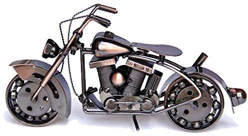 Trebisky Motorradfigur aus Druckguss, Harley-Davidson-Figur, Altmetall, Kunst, Vintage, Büro, Heimdekoration, Fahrzeuge, Skulptur, Schreibtisch, Bücherregal, Geburtstag für Männer, Vater, Sohn, Ihn