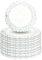 Koyal Wholesale 13” French Provincial Round Acrylic Charger Plates, Set of 12, Antique White Chargers for Dinner Plates, White Charger Bulk Wedding Plastic Charger & Service Plate