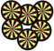 ADDIES Untersetzer 6-TLG. Dartscheibe mit Korkrückseite - Darts - Dart