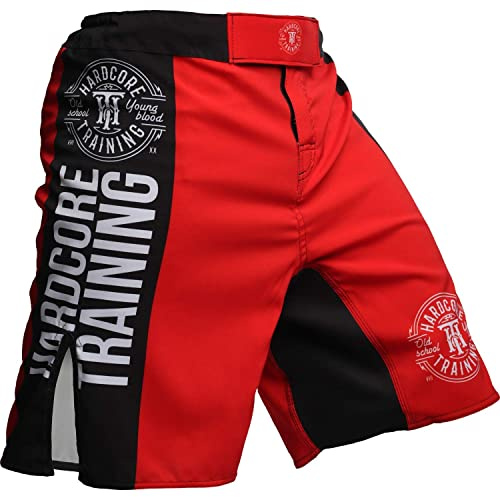 Hardcore Training Fight Shorts Recruit Black Green Red Purple Blue Men's Boxing MMA BJJ Grappling Kickboxing No Gi
