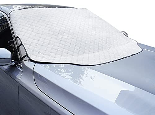 Cubierta para Parabrisas Delantero del Coche 3 magnético contra los Rayos UV y el Calor Anti Escarcha Nieve Hielo Universal para la mayoría de los vehículos 193 x 126 cm Plegable