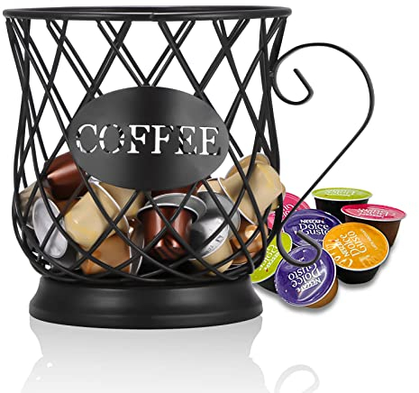 Salangae Panier Coffee Porte Capsule Café, Panier de Rangement pour Capsules de café Support de Rangement pour Capsules de café Tassimo, Nespresso, Dolce Gusto