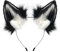 PPFINE Serre-tête fait à la main en fausse fourrure avec oreilles de loup pour Halloween, Noël, cosplay, fête