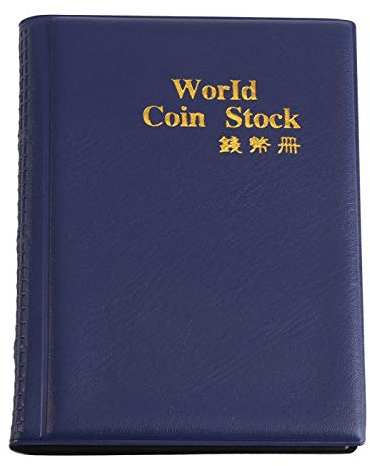 lyrlody 120 Bilder und 10 Seiten Sammlermünzen Aufbewahrung, Münzen Aufbewahrung, Euromünzen Sammelalbum, Penny Münzensammlungstasche für Münzsammler 11 * 15,5 Cm(Blau)