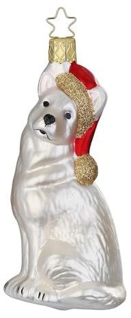 Inge Glas - Christbaumschmuck, Weihnachtsbaumschmuck - Flocke - Glas - Farbe: weiß - Höhe 12,5 cm