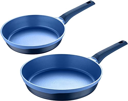 MasterPro - Frying Pans 24cm/28cm Set of 2 - Gastro Induction Cast Aluminium Pan Set, Professional Quality, Diamond Infused Coating, Ovenproof