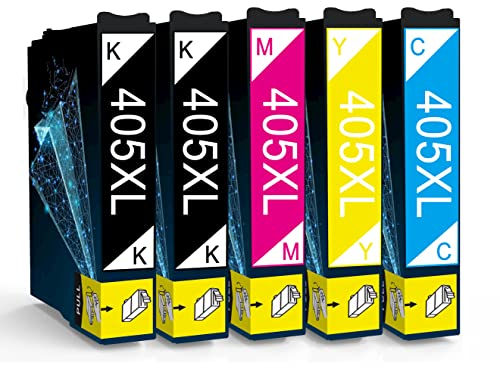 Multipack 405XL 405 XL Tintenpatronen, Kompatibel für Epson Workforce pro wf-4820dwf, Druckerpatronen wf-3820dwf wf 4820 wf-3825 wf 3825 3820 Workforce 7830 7840
