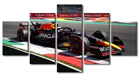 TUMOVO Wandkunst für Wohnzimmer, Formel 1 Rennbilder auf Leinwand, Rennauto-Bilder, F1-Auto, modernes Kunstwerk, Heimdekoration, Formel-1-Auto-Poster, Drucke, gerahmt, aufgespannt, fertig zum