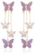 Orecchini viola farfalla nappa orecchini oro orecchini pendenti abito viola per donna concerto festa vacanza abiti, Metallo, altro